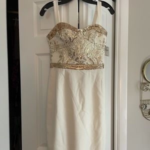 Dress the population white sequence midi dress! NWT!